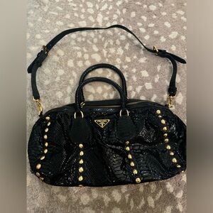 Prada Black and Gold Satchel